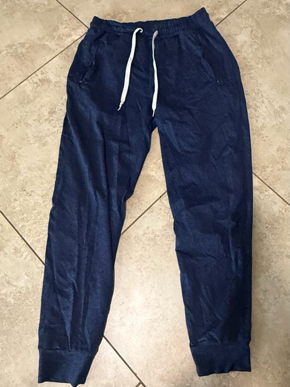 Vuori Navy Drawstring Joggers with Elastic Cuffs